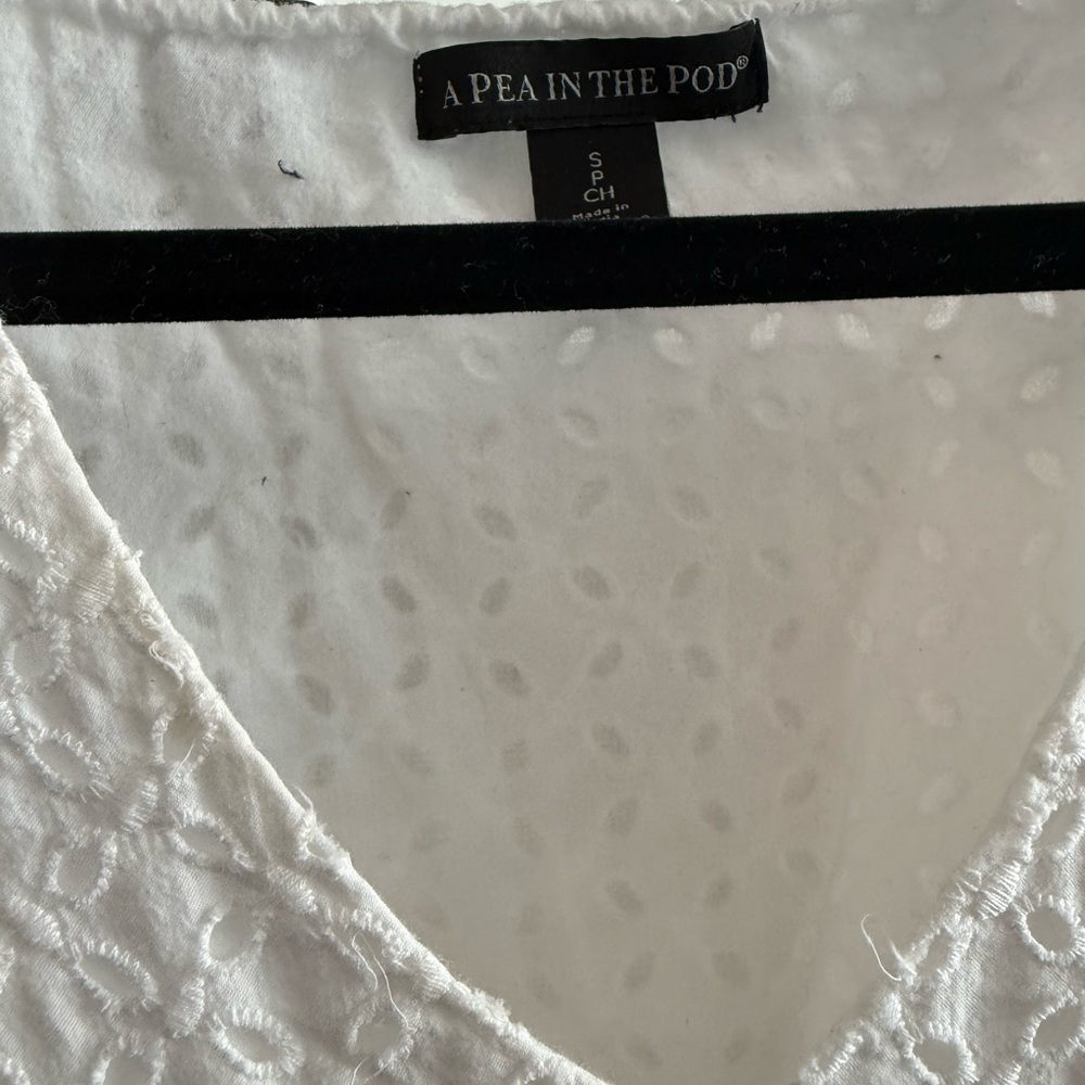 A pea in the pod white eyelet dress